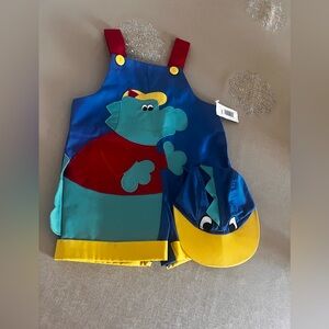 New with tags vintage toddler dinosaur one piece with matching hat. Rate find